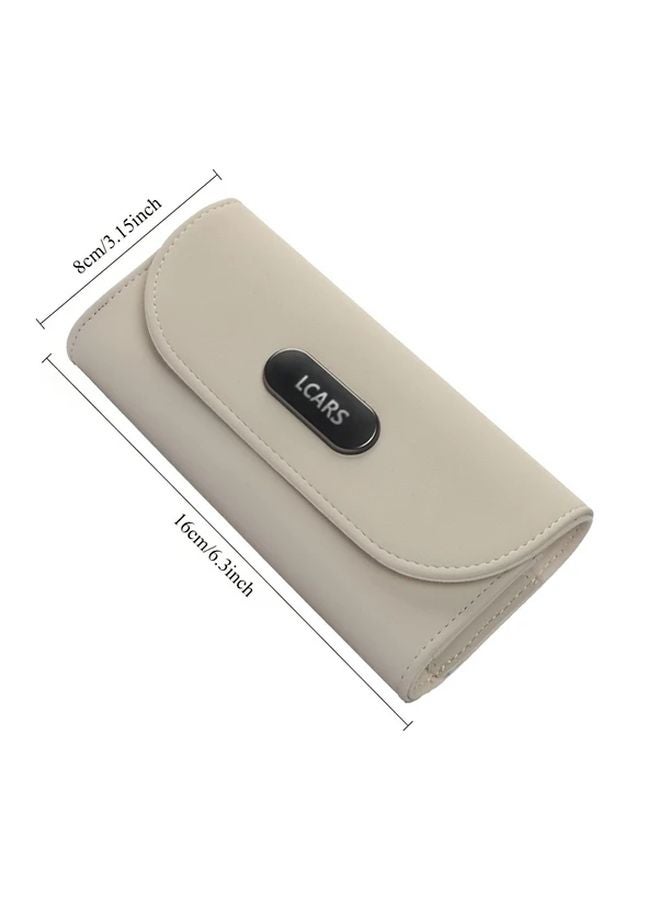 Black Car Sun Visor Glasses Case Magnetic Closure Universal Vehicle Storage Box - Image 2
